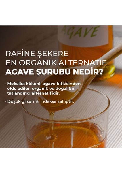 Organik Agave Şurubu 330g (Rafine Şeker İçermez, Katkısız, Vegan)