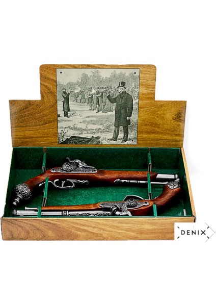 Denix 2 Pistolas De Duelo, Italia 1825 / 2’li Duello Tabancası