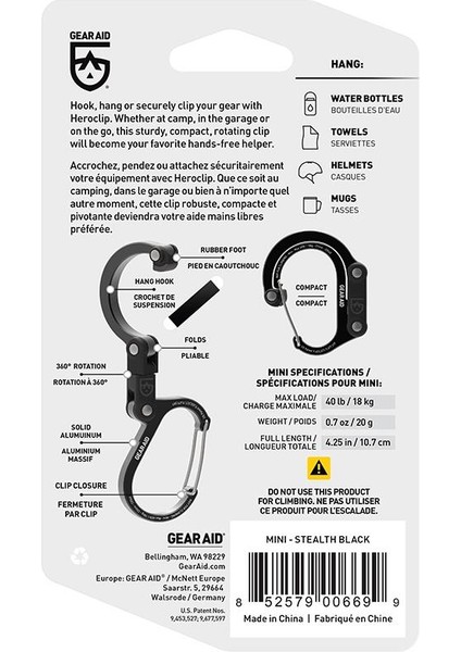 Gearaıd Tutucu Heroclıp, Mini Döner Kancalı Karabina Klips fiyatları