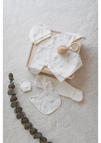 Tekno Trust 5 Parça 5'li Yenidoğan Hastane Çıkış Seti - %100 Pamuklu Oeko Tex Sertifikalı - Hoşgeldin Bebek Ekr