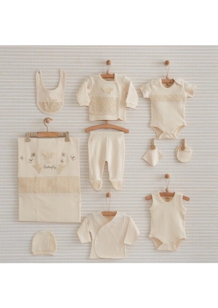 Tekno Trust 10'lu Bej Rengi Unisex 10 Parça Kelebekli Organik Antialerjik Yeni Doğan Hastane Çıkışı Bej Pamuklu fiyatları