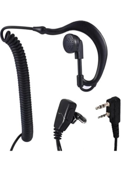 Quansheng Uv-K5 Uv-K6 Uyumlu Spiral Kablolu Mikrofonlu Kulaklık