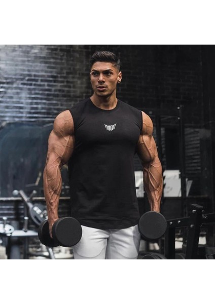 Erkek Nem Emici Hızlı Kuruma Atletik Teknik Performans Sporcu Sıfır Kol T-Shirt Mg-Atlet