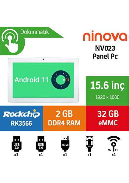 NV023 Rockchip RK3566 2gb 32GB Emmc Android/linux 15.6" E