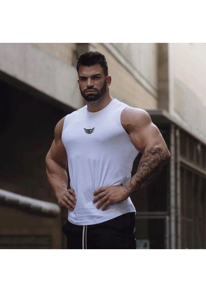 Genius Store Erkek Nem Emici Hızlı Kuruma Atletik Teknik Performans Sporcu Sıfır Kol T-Shirt Mg-Atlet