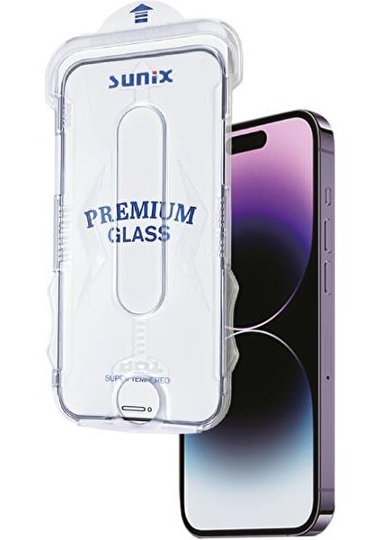 iPhone 13 Pro Max Ile Uyumlu Kolay Uygulama Aparatlı Premium Ekran Koruyucu Cam