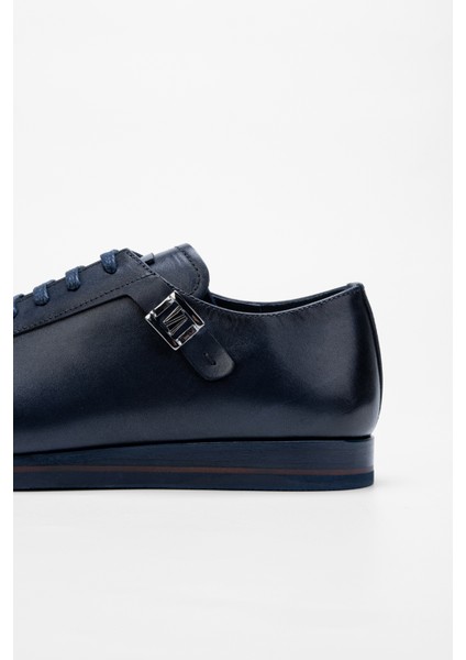 Erkek Lacivert Hakiki Deri Casual Ayakkabı 987 082 Erk Ayk SK23/24 fırsatları