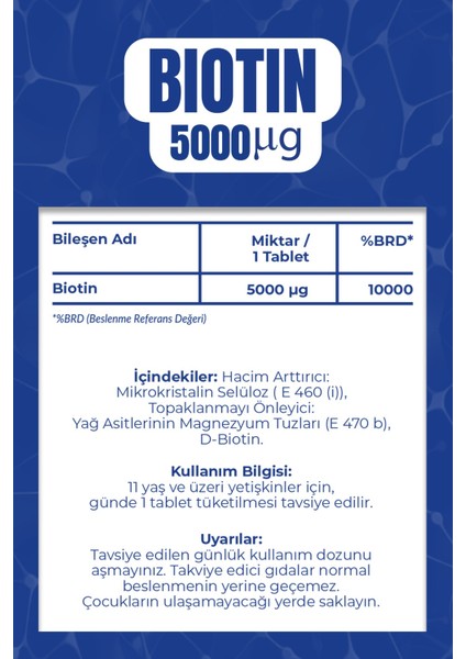 Biotin 5000 mcg 60 Tablet