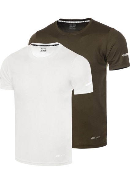 Erkek Nem Emici Hızlı Kuruma Atletik Teknik Performans Spor T-Shirt Drıfıt-Kısakol2