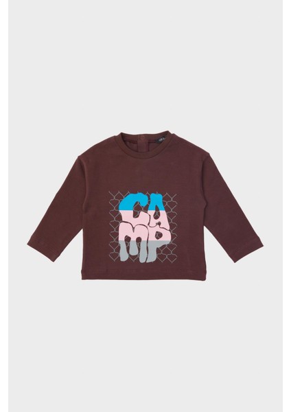 Bg Store Erkek Bebek Kahve T-Shirt 23FW1BG1520