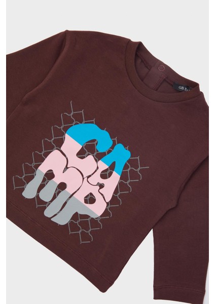 Bg Store Erkek Bebek Kahve T-Shirt 23FW1BG1520