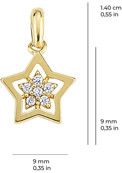 14 Ayar Altın Yaşlı Yıldız Kolye Ucu 0,53 gr fiyatları