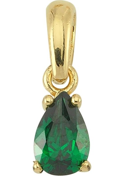 14 Ayar Zümrüt Taşlı Altın Kolye Ucu 0,54 gr