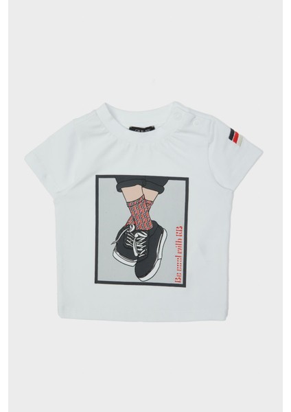 Bg Store Erkek Bebek Beyaz T-Shirt 23PFWBG1524