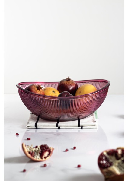 Akrilik Barok Mürdüm Büyük Oval Meyve & Salata Kasesi & Karıştırma Kabı / 3,3 Lt (Cam Değildir) fiyatları