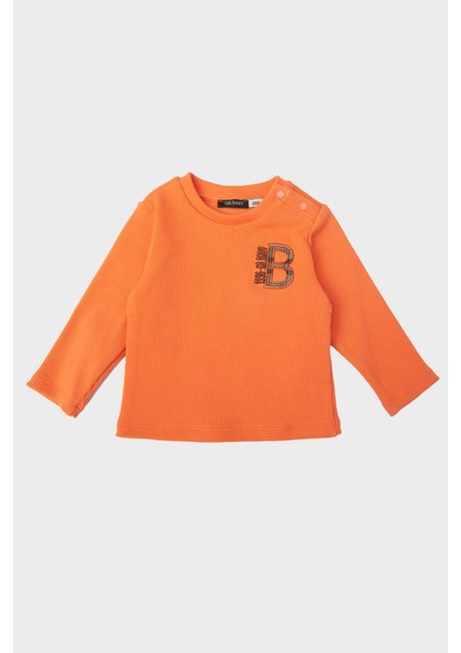 Bg Store Erkek Bebek Oranj T-Shirt 23FW0BG1530