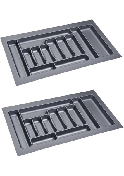 2 Adet Çekmece Içi Kaşıklık 85 x 49 cm Gri Mutfak Çekmece Düzenleyici