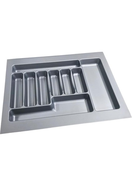 2 Adet Çekmece Içi Kaşıklık 62 x 49 cm Gri Mutfak Çekmece Düzenleyici