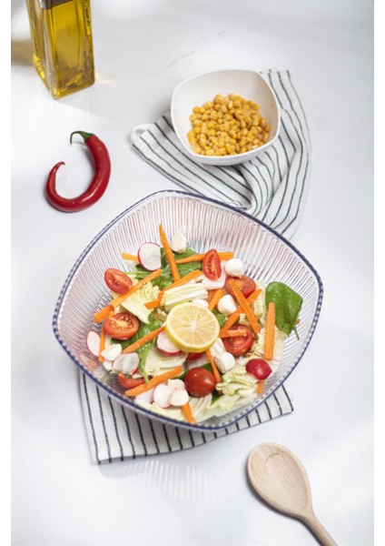 Akrilik Barok Şeffaf Büyük Kare Meyve & Salata Kasesi & Karıştırma Kabı / 3,3 Lt (Cam Değildir) fırsatları