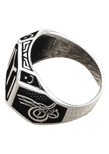 Erkek Yüzük Gümüş 925 Taşsız Yı Kayı Kartal ve Osmanlı Tuğra modelleri