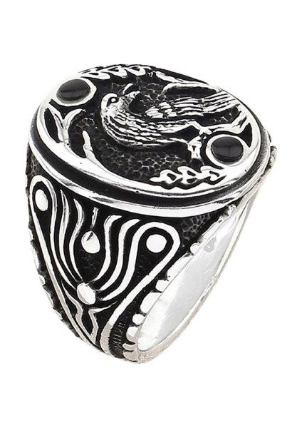 Erkek Yüzük Gümüş 925 Taşsız Oriyental