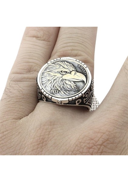 Erkek Yüzük Gümüş 925 Taşsız Kartal Figürlü fiyatları