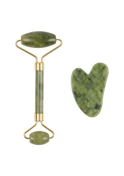 Jade Roller Gua Sha Taşı Seti
