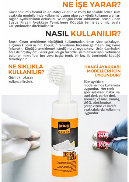 Blink Sport Brush Clean Susuz Fırçalı Ayakkabı Temizleme Köpüğü