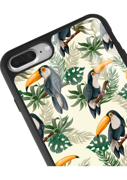 Apple iPhone 7 Plus - 8 Plus Tukan Kuşu Tasarımlı Glossy Telefon Kılıfı