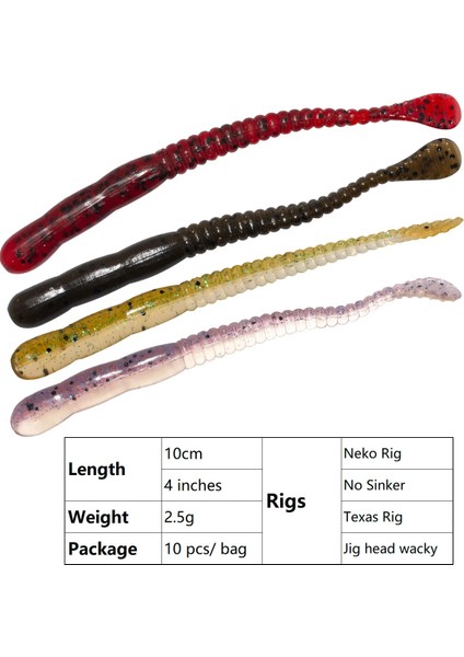Mavi Stil 100 mm Meathead Yemler Solucanlar Yavaşlayan Batan Yemler Kürek Kuyruğu Pike Bam 2.5g Arolina Rig Wacky (Yurt Dışından) fiyatları