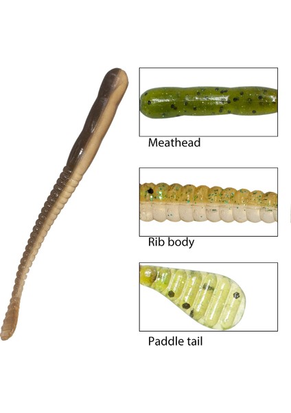 Mavi Stil 100 mm Meathead Yemler Solucanlar Yavaşlayan Batan Yemler Kürek Kuyruğu Pike Bam 2.5g Arolina Rig Wacky (Yurt Dışından) fırsatları