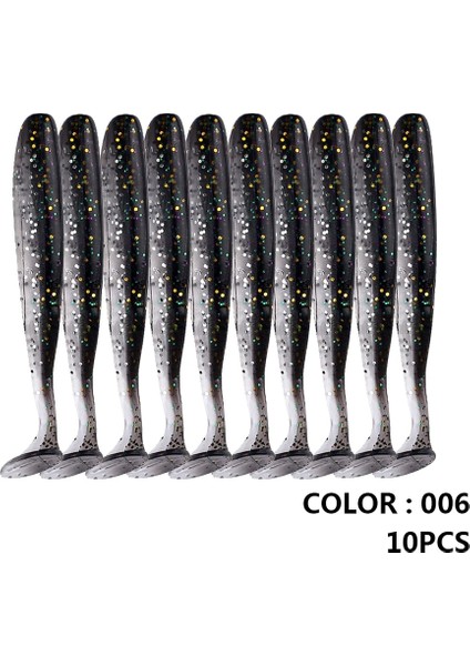 No.6 Tarzı 55 mm Yumuşak Cazibesi Jig Wobblers Balıkçılık Cazibesi Shad T-Kuyruk Yapay Silikon Lures Bas Pike Olta Takımı (Yurt Dışından)