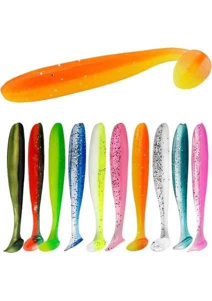 No.6 Tarzı 55 mm Yumuşak Cazibesi Jig Wobblers Balıkçılık Cazibesi Shad T-Kuyruk Yapay Silikon Lures Bas Pike Olta Takımı (Yurt Dışından)