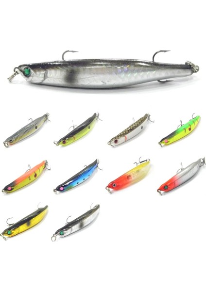 W624X9 Stili Wlure 8.3g 8.9cm Küçük Boy Bend Minnow Suda Ölüyor Seğirme Cazibesi Yeraltında Yavaş Batan Sazan Yem Balıkçılık Cazibesi W624 (Yurt Dışından)