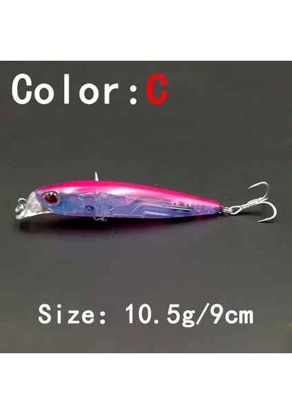 C Stili Outkıt Yüksek Li Balıkçılık Wobbler 10.5g 9cm Yüzer Lazer Minnow Pike Bas Balıkçılık Lures Peche Isca Yapay Krank 3D Gözler (Yurt Dışından)
