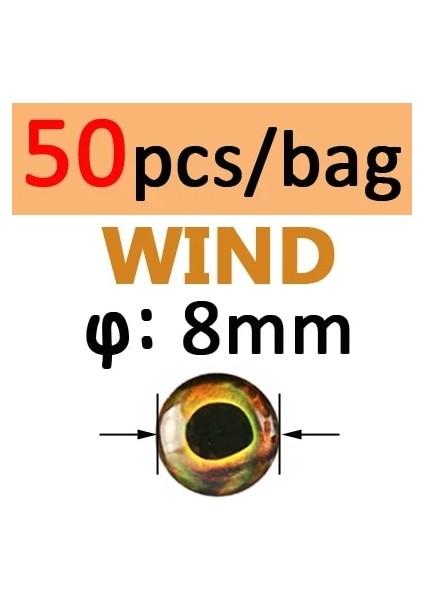 8mm Rüzgar 50 Adet Stil Icerıo Holograd 4d Epoksi Balık Gözü Fly Bağlama Için Flamalar Balıkçılık Cazibesi Ahşap Plastik Cazibesi Yapımı (Yurt Dışından)