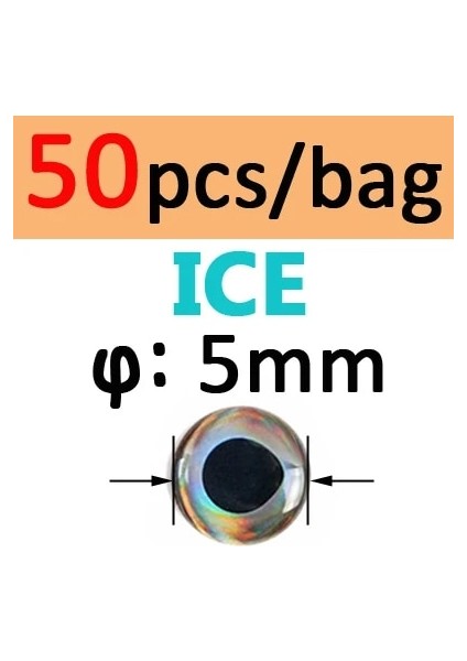 5mm Buz 50 Adet Stil Icerıo Holograd 4d Epoksi Balık Gözü Fly Bağlama Için Flamalar Balıkçılık Cazibesi Ahşap Plastik Cazibesi Yapımı (Yurt Dışından)