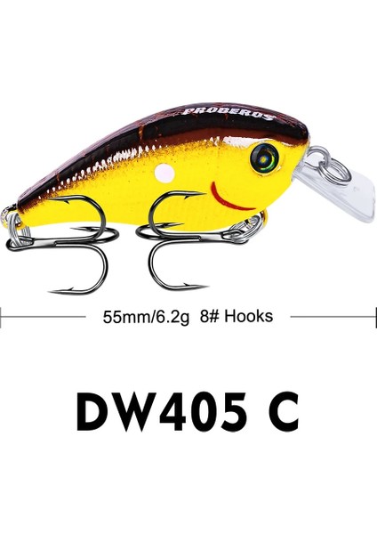 5.6cm 6g Renkli C Stili Proberos Crankbait Balıkçılık Yemleri Karışık Boyutlu Trolling Minnow Yapay Krank Bas Yemler Wobbler Alabalık Sazan Olta Takımı (Yurt Dışından)