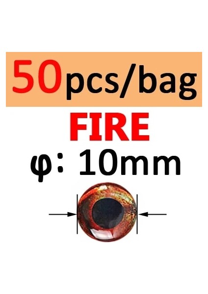 10MM Yangın 50 Adet Stil Icerıo Holograd 4d Epoksi Balık Gözü Fly Bağlama Için Flamalar Balıkçılık Cazibesi Ahşap Plastik Cazibesi Yapımı (Yurt Dışından)