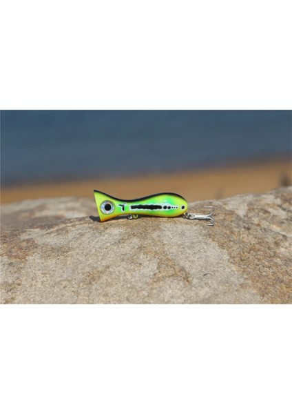 Renk E Stili Le Fish Big Game Lure G New Popper Fishing Lures Top Water Hard Bait 3D Eyes Big Mouth Popper Lure With Vm Hook (Yurt Dışından)