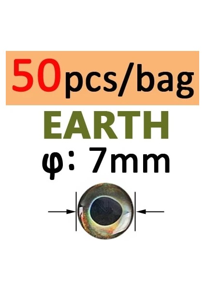 7mm Toprak 50 Adet Stil Icerıo Holograd 4d Epoksi Balık Gözü Fly Bağlama Için Flamalar Balıkçılık Cazibesi Ahşap Plastik Cazibesi Yapımı (Yurt Dışından)
