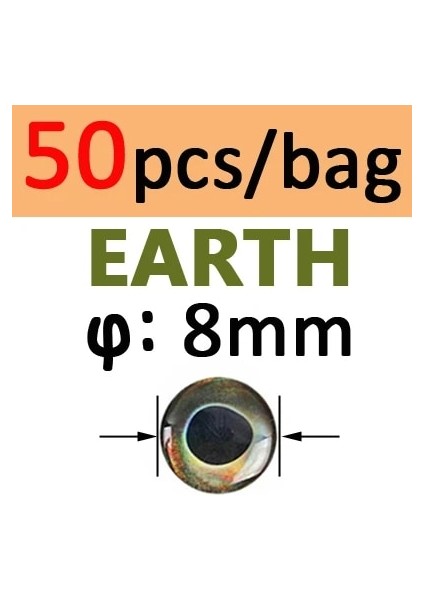 8mm Toprak 50 Adet Stil Icerıo Holograd 4d Epoksi Balık Gözü Fly Bağlama Için Flamalar Balıkçılık Cazibesi Ahşap Plastik Cazibesi Yapımı (Yurt Dışından)