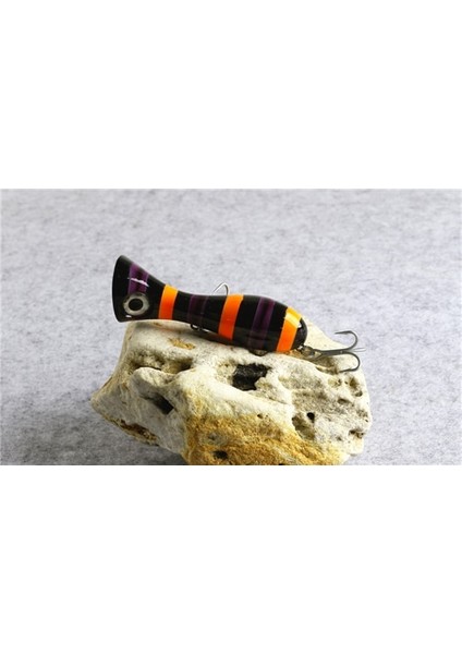 Renk J Stili Le Fish Big Game Lure G New Popper Fishing Lures Top Water Hard Bait 3D Eyes Big Mouth Popper Lure With Vm Hook (Yurt Dışından)