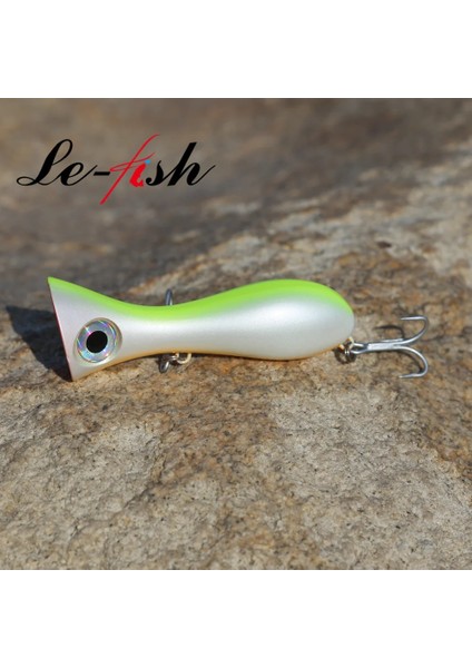 Renk J Stili Le Fish Big Game Lure G New Popper Fishing Lures Top Water Hard Bait 3D Eyes Big Mouth Popper Lure With Vm Hook (Yurt Dışından)