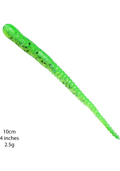 Açık Yeşil Tarzı 100 mm Meathead Yemler Solucanlar Yavaşlayan Batan Yemler Kürek Kuyruğu Pike Bam 2.5g Arolina Rig Wacky (Yurt Dışından)