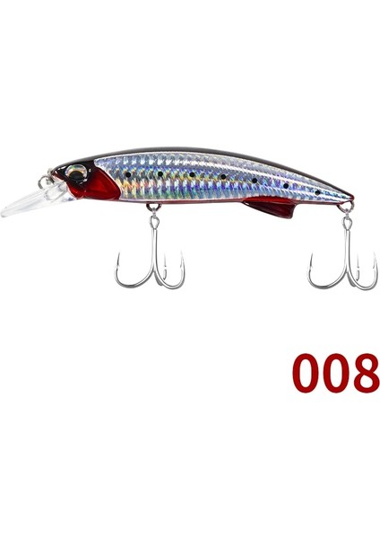 No.8 Stili 110MM 60G D1 Deniz Minnow Ağır Batan Cazibesi Gg Kayalar ve Kumsal Sert Yem Ton Balığı Wobblers Sazan Tiz Kancalı Crankbait Turna (Yurt Dışından)