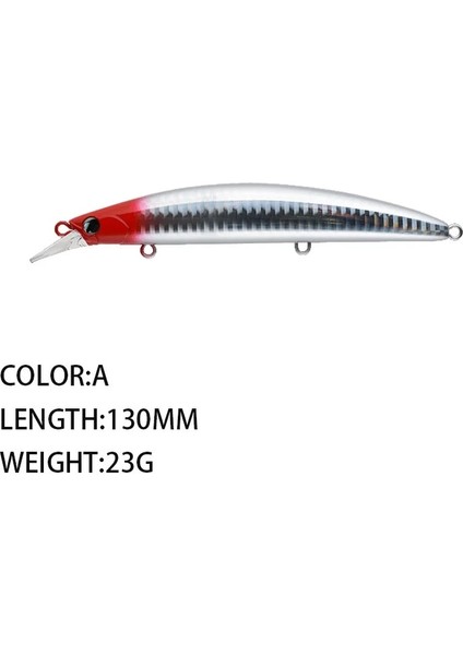 Bir Stil 130MM 23G Minnow Balıkçılık Cazibesi Ağırlıkları 23G Yüzen Topwater Ace Yemi Pesca Turna Balığı Lokt Wobblers Trolling Yapay Yemler Mücadele (Yurt Dışından)