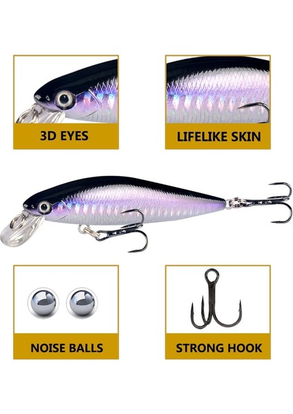 No4 Tarzı 7cm 5g Rankbait Minnow Balıkçılık Cazibesi Yüzen Sert Yem 5g.5g Yapay Yem Balıkçılık Wobblers Yüzme Sazan Olta Takımı (Yurt Dışından) modelleri