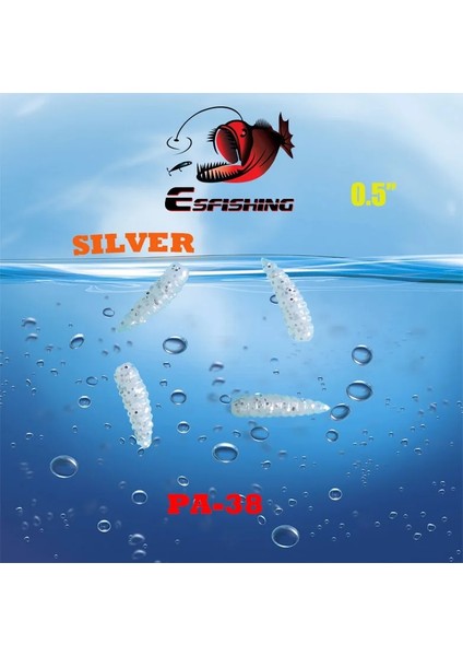 PA38 Stili 0.5in 100 Adet Kesfıshıng .5 "maggot Yumuşak Cezbeder Ekmek Solucan Yemi Buz Balıkçılık Isca Yapay Mücadele Silikon Yem Alabalık (Yurt Dışından)
