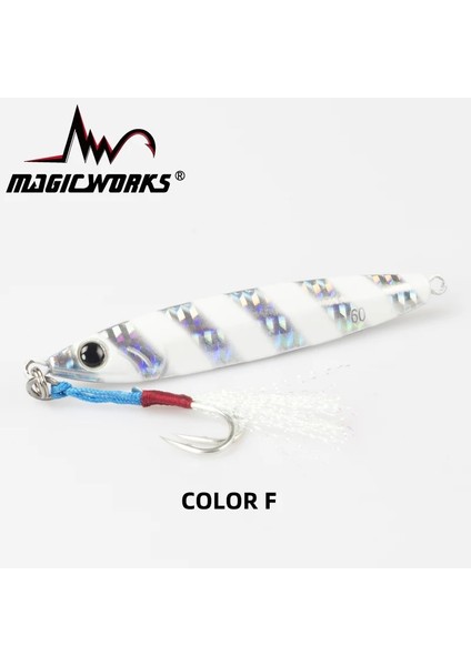 Renk F Stili 60G Sihirli Işler Metal Jig Kaşık Balıkçılık Cazibesi 60G 80G Yapay Yem Kıyı Yavaş Jig Sert Yem Levrek Olta Takımı (Yurt Dışından)